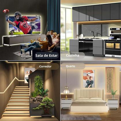 Imagem de Fita LED COB Dimmable Com Alimentação USB E Interruptor Touch Para Iluminação Interna Em Sala De