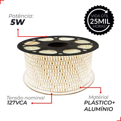 Imagem de Fita Led Connect 5w 4000k Branco Neutro 50 Metros 127v Tensão Direta 60 Leds/m a prova dágua Cod 14802013310 Avant
