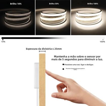 Imagem de Fita LED Dimmable Com Sensor De Toque USB, À Prova d'Água, COB Neon, Fita De Gel De Sílica Para DIY,
