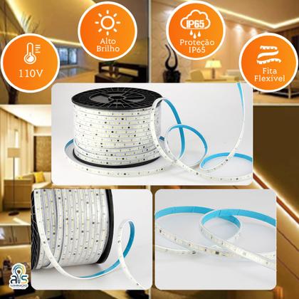 Imagem de Fita Led Direto Na Rede 127v Para Perfil Não Precisa de Fonte IP65 3M