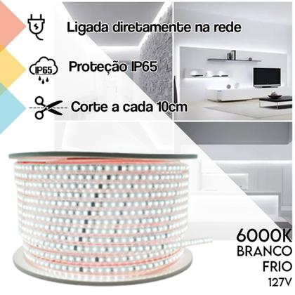 Imagem de Fita Led Direto Na Rede 127v Para Perfil Não Precisa de Fonte IP65 3M