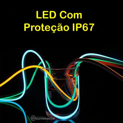 Imagem de Fita Led Iluminação Neon Para Fachada 5mts Flexível Potente 2835 Com Fonte LE2223