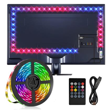 Imagem de Fita Led Inteligente 5050 Rgb 3m. 5v Usb Bluetooth Para Tv Pc