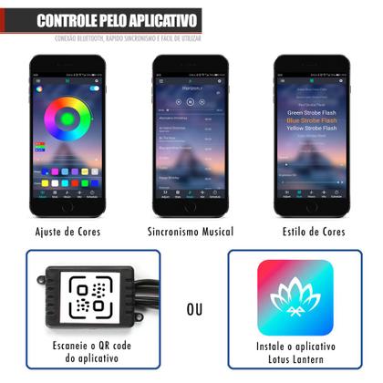 Imagem de Fita Led Interna Rgb 64 Cores App Neon Painel Carro Tunning