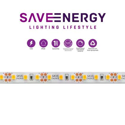 Imagem de Fita Led Luz Neutra 5m 18w 1800lm 400k 12v Save Energy