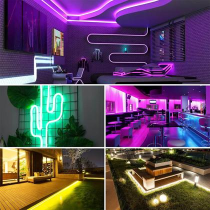 Imagem de Fita Led Neon Celular Aplicativo RGB 5 Metros IP68 Iluminaçao Decoraçao Quato Sala Teto Gamer Sanca Loja Mesa Luz Multiuso