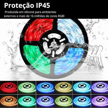 Imagem de Fita Led Rgb 10m Inteligente 5050 Ip65 Wifi + Fonte Alexa Tensão De Operação 24v 110v/220v