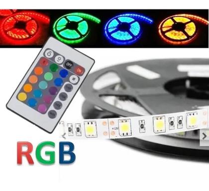 Imagem de Fita Led Rgb 5050 Rolo 5m 300 Leds Prova D'água + Controle