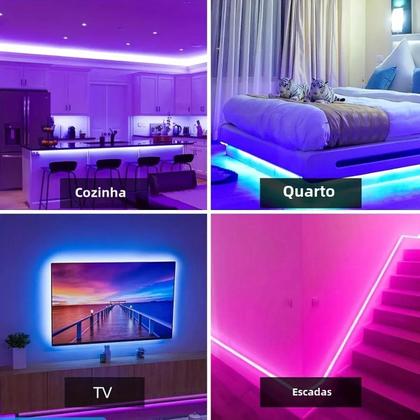 Imagem de Fita LED RGB com Mudança de Cor - Ideal para Decoração de Festas e Quartos