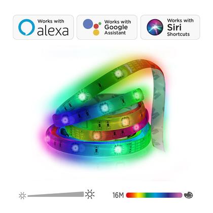 Imagem de Fita LED RGB Inteligente WiFi, ELG, SHFL200, 5 Metros, Dimerizável, Bluetooth, Comando de Voz Alexa e Google Assistant
