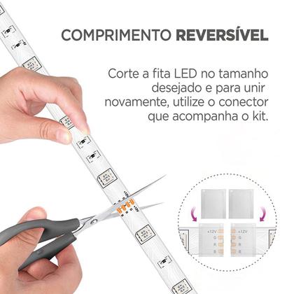 Imagem de Fita LED RGB Inteligente WiFi, ELG, SHFL200, 5 Metros, Dimerizável, Bluetooth, Comando de Voz Alexa e Google Assistant