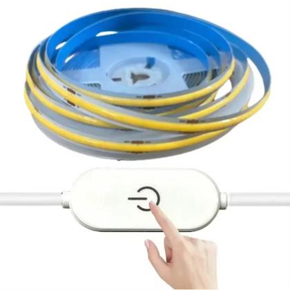 Imagem de Fita LED USB Dimmable 5V 320LEDs/M COB Com Sensor De Toque Para Iluminação Noturna Em Espelhos, TVs