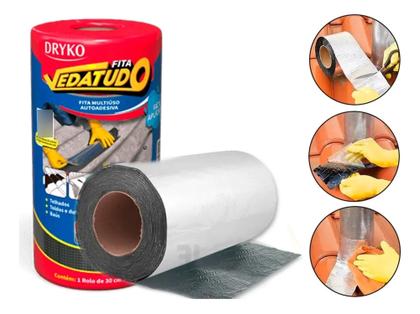 Imagem de fita manta asfáltica auto adesiva metalizada vedatudo 45cm x 10m  dryko
