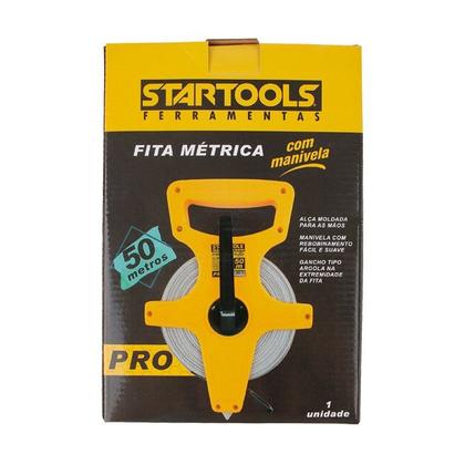 Imagem de Fita Métrica com Manivela e Alça 50 Metros - Amarela