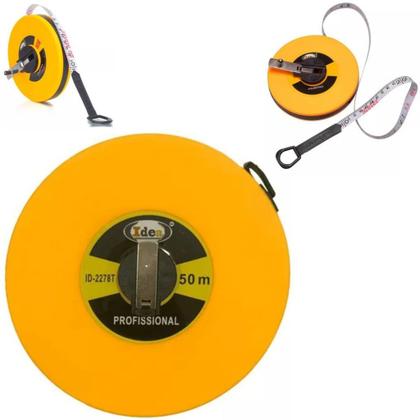 Imagem de Fita Métrica Trena 50 Metros Fibra De Vidro Longa Tipo C/ Manivela