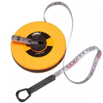 Imagem de Fita Métrica Trena 50 Metros Fibra De Vidro Longa Tipo C/ Manivela