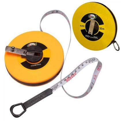 Imagem de Fita Métrica Trena 50 Metros Fibra De Vidro Longa Tipo C/ Manivela