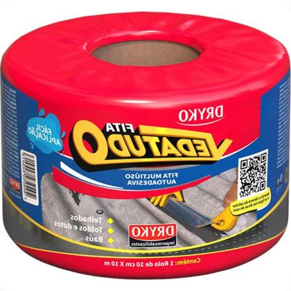 Imagem de Fita Multiuso Dryko Vedatudo Aluminio 10Cm X 10M
