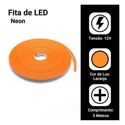 Imagem de Fita Neon Led 5m 12v Corte 2,5cm Flexivel Alto Brilho Luz