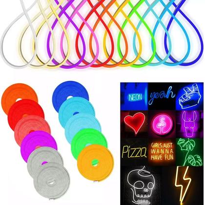 Imagem de Fita Neon Led 5m 12v Corte 2,5cm Flexivel Alto Brilho Luz