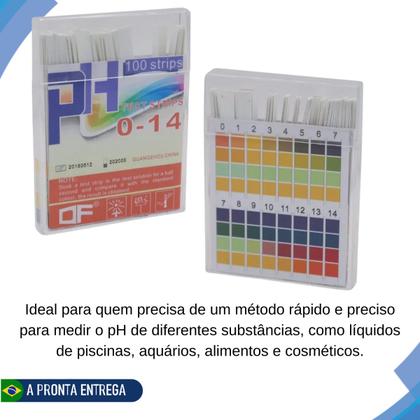 Imagem de Fita Papel Indicador Medidor Ph 0 A 14 - 100 Testes