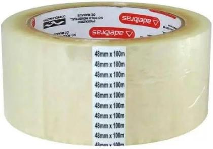 Imagem de Fita Para Empacotamento, Adelbras, Qualitape, 48Mmx100M, Transparente, Pacote Com 4 Unidades