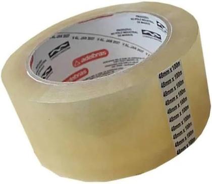 Imagem de Fita Para Empacotamento, Adelbras, Qualitape, 48Mmx100M, Transparente, Pacote Com 4 Unidades