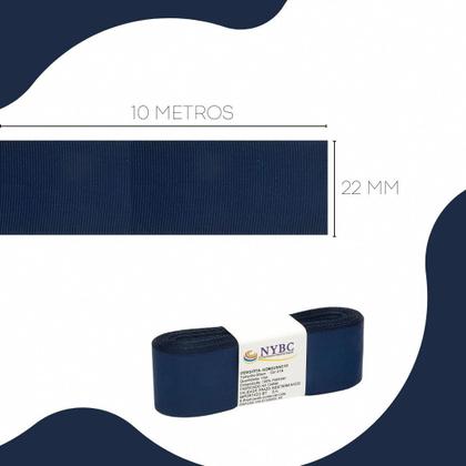 Imagem de Fita Para Laço Gorgurão Azul Marinho 22mm - C/ 10 Metros - BRX