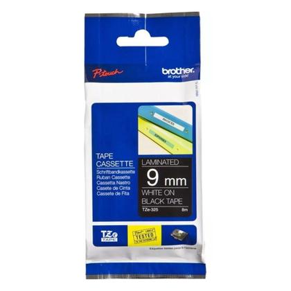 Imagem de Fita para Rotulador Brother 9MM TZE325 Preto e Branco