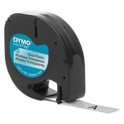 Imagem de Fita Poliester 12mmx4m Rotulador Letratag Dymo Preto Branco