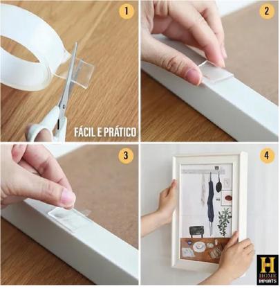 Imagem de Fita Smart Magica Adesiva Dupla Face Quadro 3 Metros Auto Colante Cola