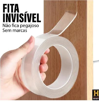 Imagem de Fita Smart Magica Adesiva Dupla Face Quadro 3 Metros Auto Colante Cola