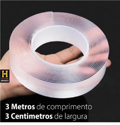 Imagem de Fita Smart Magica Adesiva Dupla Face Quadro 3 Metros Auto Colante Cola