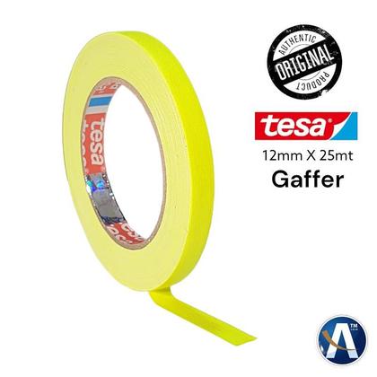 Imagem de Fita Tecido Gaffer Tape Tesa 12mm X 25m Amarela Fluorescente