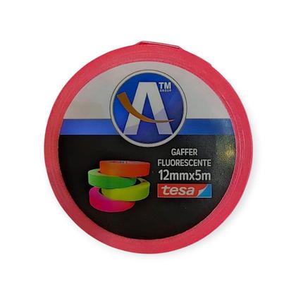 Imagem de Fita Tecido Gaffer Tape Tesa 12mm x 5m Rosa Fluorescente - Fita Adesiva Premium