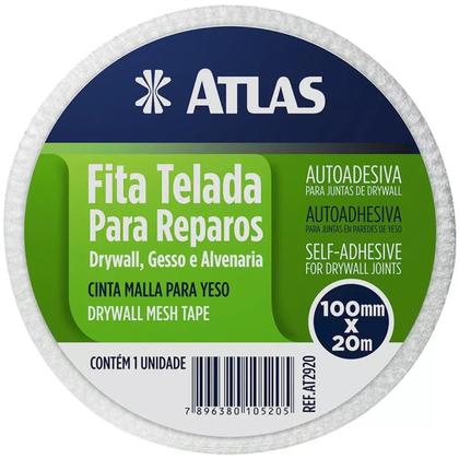 Imagem de Fita Telada Auto Adesiva Para Reparos 100mm x 20m Gesso Drywall Alvenaria + Luva Pigmentada  Atlas