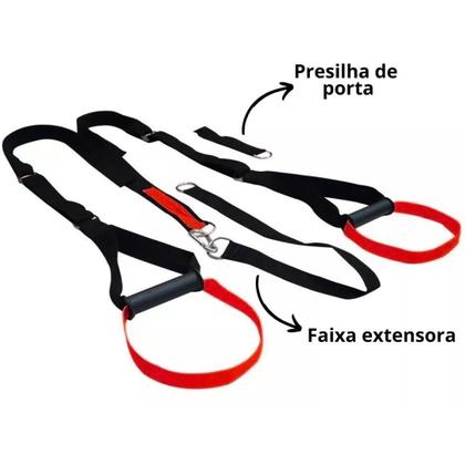 Imagem de Fita TRX Suspenso para Treino Funcional Pilates Yoga Fisioterapia Musculação Exercícios