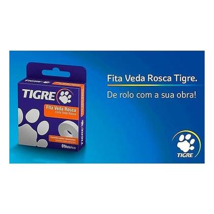 Imagem de Fita Veda Rosca Teflon Branca 18mm 50mt Tigre