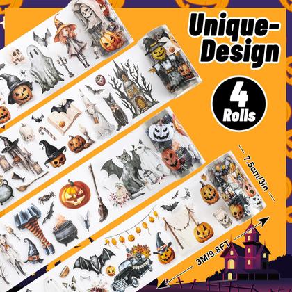 Imagem de Fita washi JarthenaAMCS Halloween de 39,2 pés PET 4 rolos
