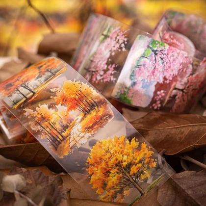 Imagem de Fita Washi PET Floresta 60mm X 2m Para Scrapbooking, Diário Criativo, Planejador E Material Escolar