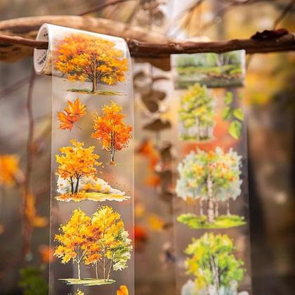 Imagem de Fita Washi PET Floresta 60mm X 2m Para Scrapbooking, Diário Criativo, Planejador E Material Escolar