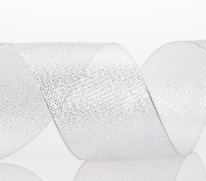 Imagem de Fita YASEO Silver Glitter 2 polegadas de largura 25 jardas de comprimento