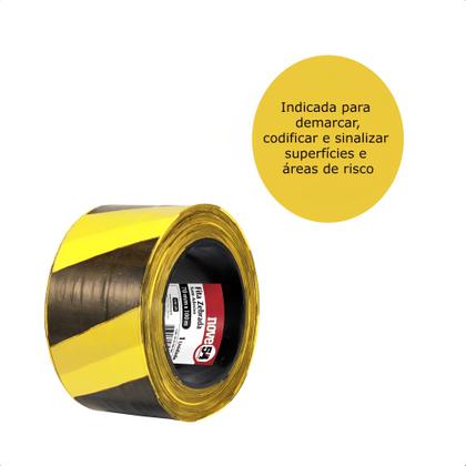 Imagem de Fita Zebrada Sem Adesivo 70MMx100M Polipropileno Resistente e Durável Nove54 Vonder - 1015100700