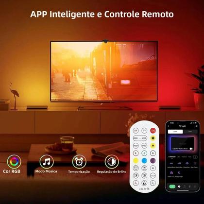 Imagem de Fitas LED RGB Inteligentes Para Iluminação De TV Com Sensor De Câmera, Controle Por Aplicativo E