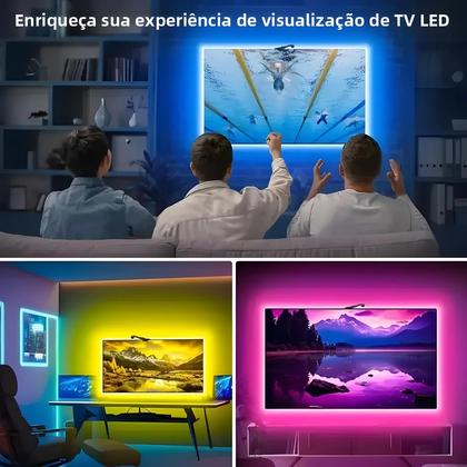 Imagem de Fitas LED RGB Inteligentes Para Iluminação De TV Com Sensor De Câmera, Controle Por Aplicativo E