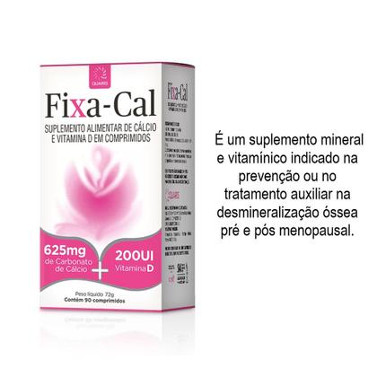 Imagem de Fixa Cal Cálcio 625mg + Vitamina D 200 UI C/90 - Airela