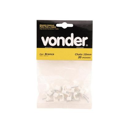 Imagem de Fixa Fio Chato 10mm Branco Com 20 Vonder