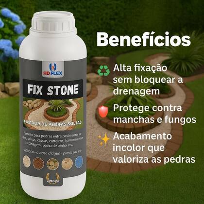 Imagem de Fixador De Pedras Soltas Fix Stone 1l Linha Economica pedras decorativas de jardim