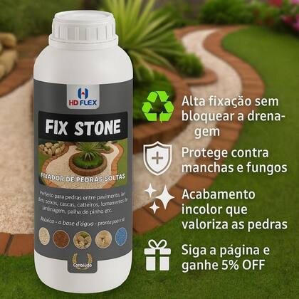 Imagem de Fixador De Pedras Soltas Fix Stone 1l Linha Economica pedras decorativas de jardim