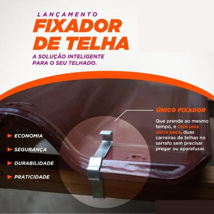 Imagem de Fixador Galvanizada Telha Cerâmica Anti Vendaval 50pçs